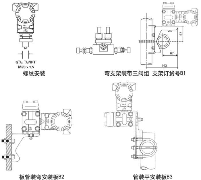 瀝青罐液位變送器安裝方式示意圖