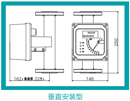 金屬管液體浮子流量計垂直安裝示意圖